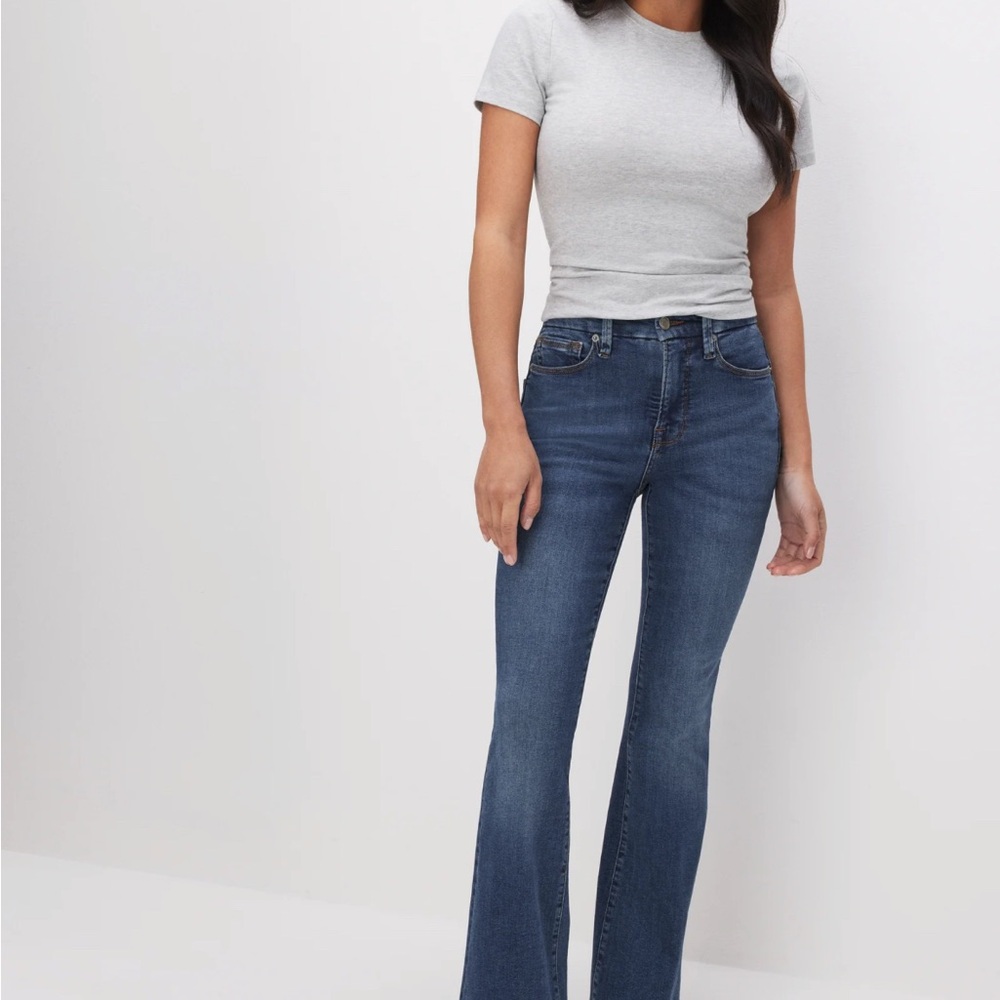 Good American Dark Blue Flare Jeans